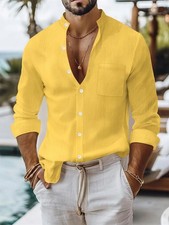 Men's Button Down Shirts Casual Long Sleeve Shirts Summer Beach Shirts