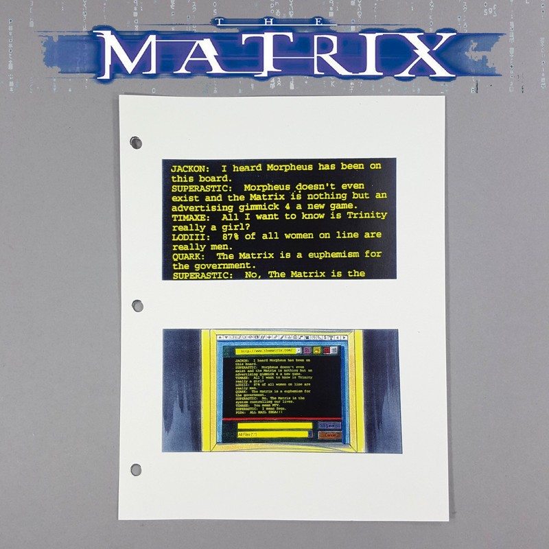 Image 10 of The Matrix - Production Used Color Concept Storyboard - PC Screen  Close Up Prop