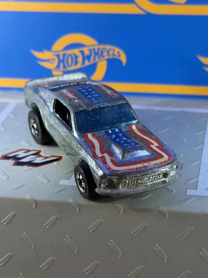 Mustang Stocker 1974 Super Chromes estrellas y rayas vintage Hong Kong Hot Wheels Foto 4 de 4