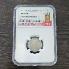1966 Great Britain Sixpence Queen Elizabeth II NGC Certified England 6 P