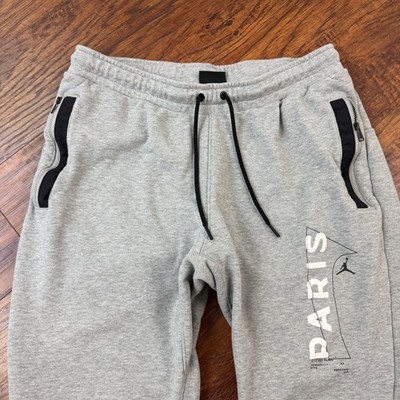 Nike Jordan x Paris Saint-Germain Sweatpants Mens L Gray Fleece