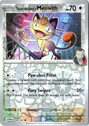 Team Rocket's Meowth 149/182 Destined Rivals Reverse Holo