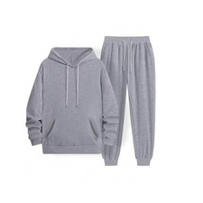 Men's Gray Hoodie and Jogger Sweatpants Set Comfort Loungewear Activewear S