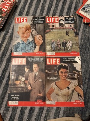 4 of 5 August -1955 LIFE-MacArthur-Sophia Loren-Billy Conner-The Summit-Disney