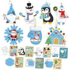Christmas Crafts Ornament Making Kit for Kids - 28pcs DIY Christmas Cutouts