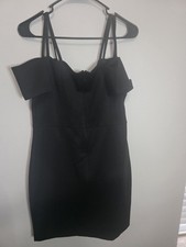 GUESS Women’s Black Solid Bodycon Mini Dress Sweetheart Cold Shoulder 12