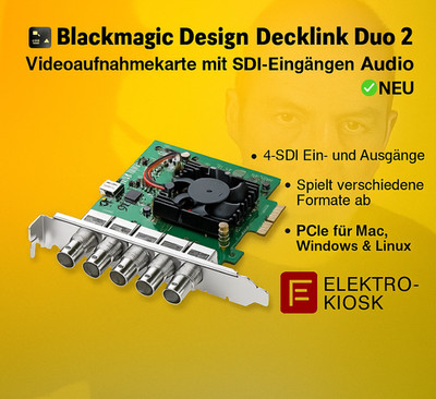 Blackmagic Design Decklink Duo 2 Videoaufnahmekarte mit SDI-Eingängen Audio  NEU