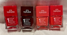 (4) It's Topless ~ 1 STEP GEL MANICURE "NAILS, INC." Polish, Color & Topcoat NEW
