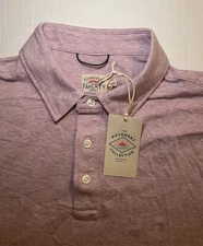 Faherty Movement Men’s Medium Performance Polo Shirt Purple NEW