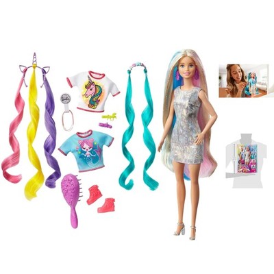 Barbie Fantasy Hair Doll: Transform from Unicorn to Mermaid with Fun Accessories
