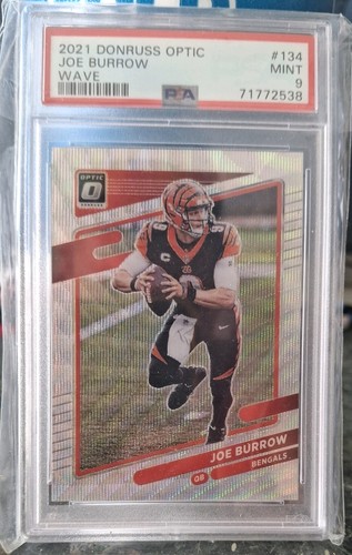 🔥  2021 Donruss Optic Joe Burrow #134 Wave – PSA 9 Mint BENGALS MVP SP /299