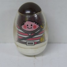 Vintage Hasbro Weebles 1975 Pirate Boy Brown Hair White Base