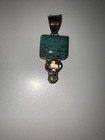 Sterling 925 Turquoise Citrine Peridot Artisan Pendant – Gem Show Jewelry — photo 1