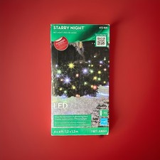 Gemmy Starry Night 70 LED Light Show Net Light 4x4’ Multicolor Glimmering Lights