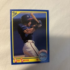 1990 SCORE Baseball DAVE JUSTICE #650 ROOKIE CARD NM/MT Condition . rookie card picture