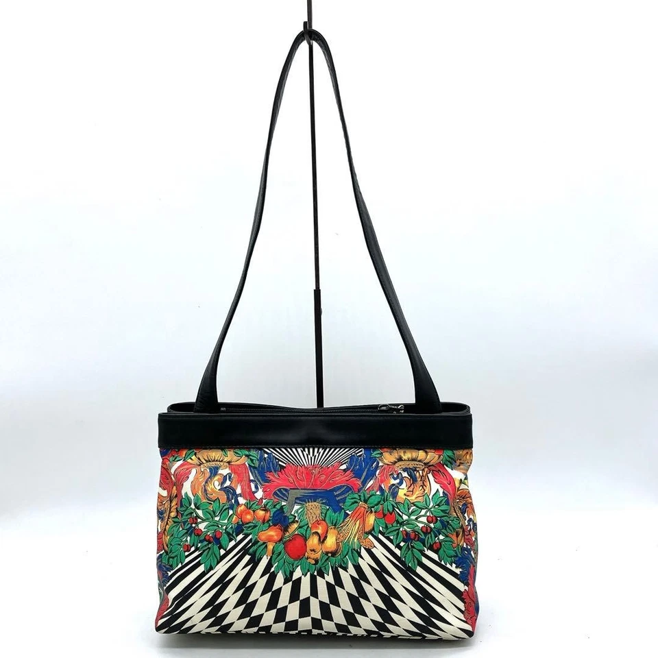 Gianni Versace Shoulder Bag Nylon Leather Black Multicolor Unisex Handbag - Image 3 of 4