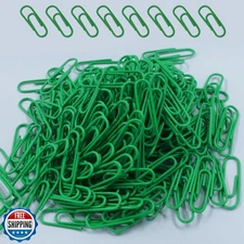 Seimneire 200 Pack Green Paper Clips Small Paper Clips, 1.1 Inch / 28mm Metal
