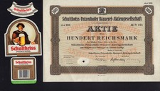 Schultheiss Patzenhofer Beer Brewery  Berlin Germany 1932 100RM 1 Set Beer Label