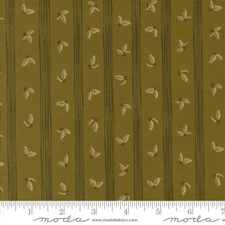 Holly Stripe in Pickle | Old World Yuletide | Moda