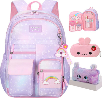 Girls Rainbow School Backpack for Elementary,Kids Kawaii Bookbag | Kids School B