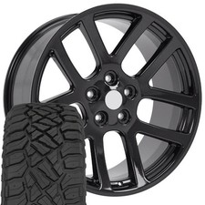 Dg51 22x10 Black Oe Wheels Llc Rims 28545r22 Rt Tires Set 5x139.7 25et
