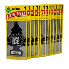 Little Trees Black Ice, 12 individual Hanging Air Freshener, Free Shipping 