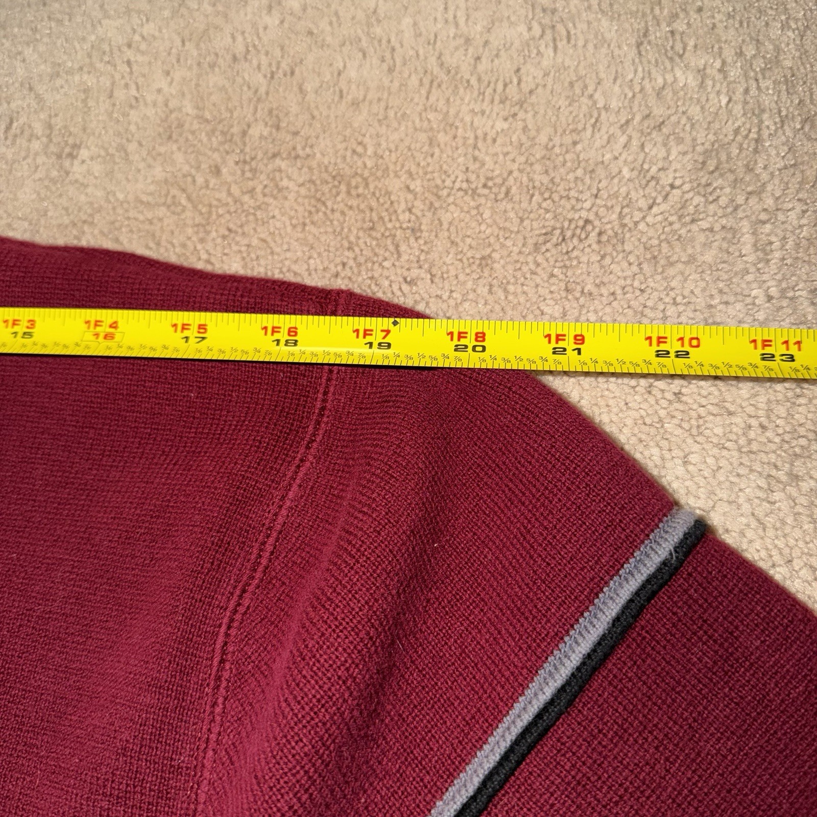 Pendleton Half Zip Knit Sweater Wine Red Quarter … - image 9