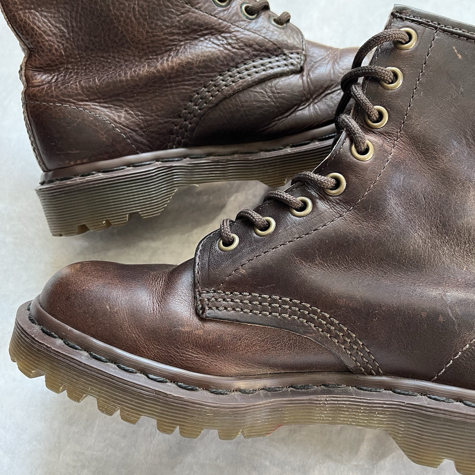 Doc Dr Martens 1460 Lace Up Boots Brown Leather 8-Eye UK 4 EnglandCombat READ thumbnail 11