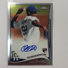 Topps 2014 Chrome Rookie Autograph Card Onelki Garcia #133 Dodgers MLB. rookie card picture