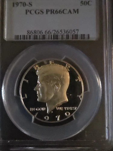 1970 S Kennedy Half Dollar PCGS PR66CAM Silver Proof Coin 50C  Cameo