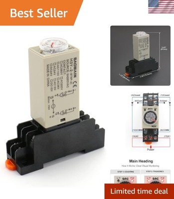 AC 110V Time Delay Relay 10 Min DPDT 8-Pin Solid State Timer for PLC Control