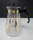 Vintage 1960s Pyrex  Atomic Diamond 4 Cup Glass Coffee Pot Carafe with Lid