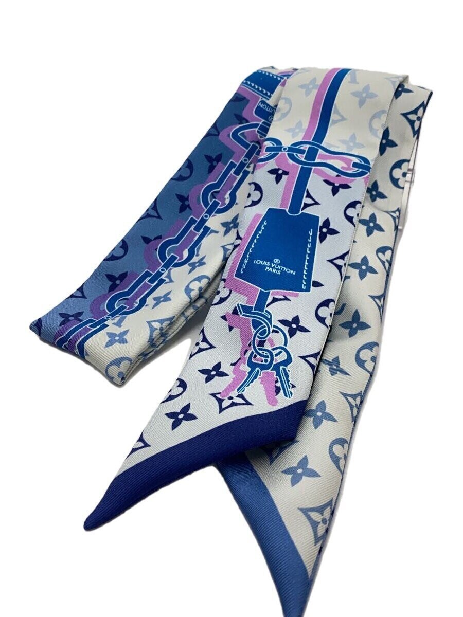 LOUIS VUITTON Silk Scarf BLU M76352 with Box