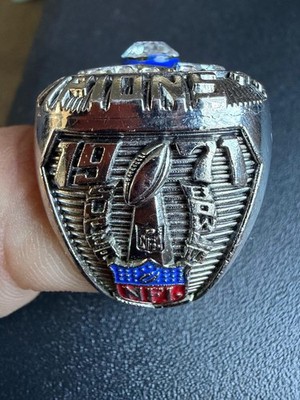 Dallas Cowboys Super Bowl Champion Staubach Ring Silver Blue NFL