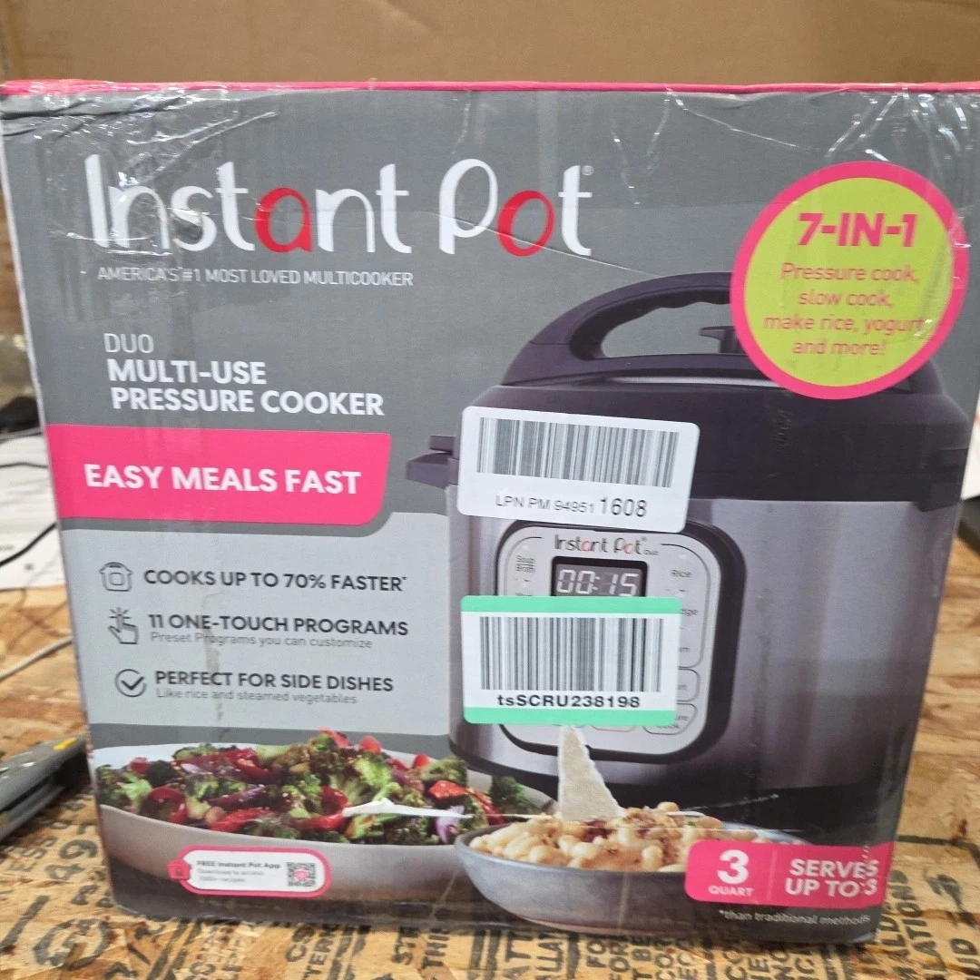 Instant Pot Duo Mini 7-in-1 Electric Pressure Cooker 3 Quart Stainless & Black