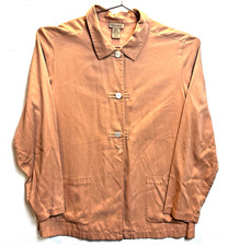 Vintage Choices Women's L Short Jacket Silk Cotton Peach Asian Button Collared