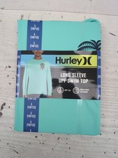 Hurley Youth Boy's UPF 50 Long Sleeve Swim Top Sz L 10/12 Green A45