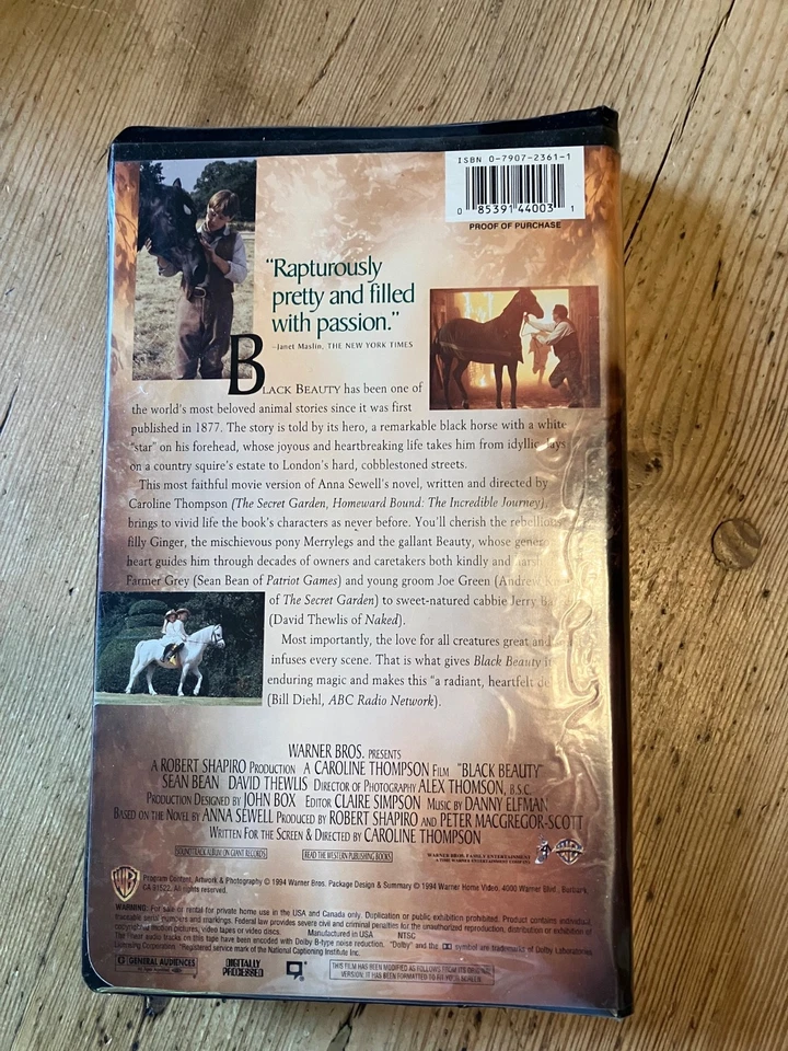 BLACK BEAUTY VHS Tape 1994 Clamshell Case horse lover stallion movie OOP Foto 2 de 4