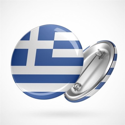 Button Greece Griechenland Flagge Ansteck Pin 59mm Geschenkidee Souvenir Präsent