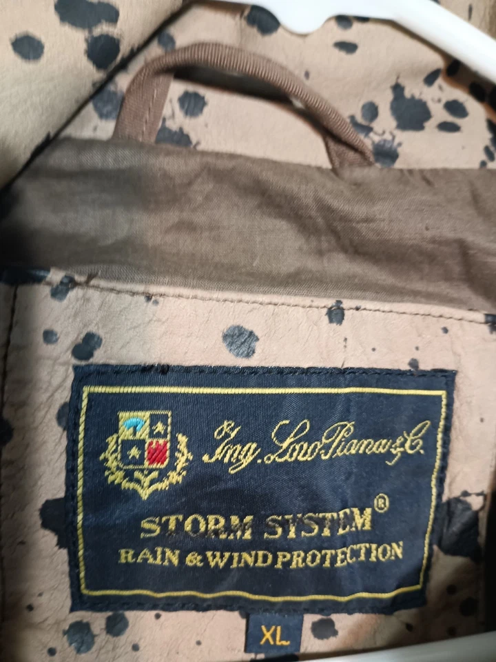 Chaqueta Para Hombre Talla XL Loro Piana Storm Cuero Mezcla Algodón (SIN Capucha) Usada Foto 2 de 4