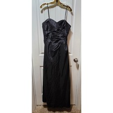 WTOO Watters & Watters Black Formal Maxi Dress Spaghetti Strap Ruched Size 8XL