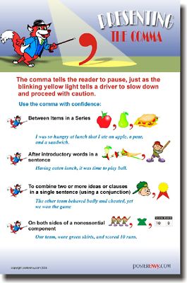 Presenting The Comma - Language Arts Writing English POSTER