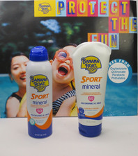 BANANA BOAT SPORT MINERAL SPF 50+ SUNSCREEN & SUNSCREEN SPRAY 5 OZ EXP:07/25 3.20 per gallon