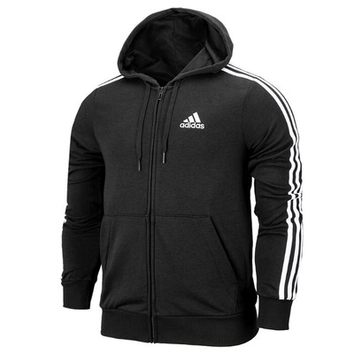 adidas Essentials French Terry 3-Stripes Full-Zip Hoodie - Blue | adidas  Switzerland