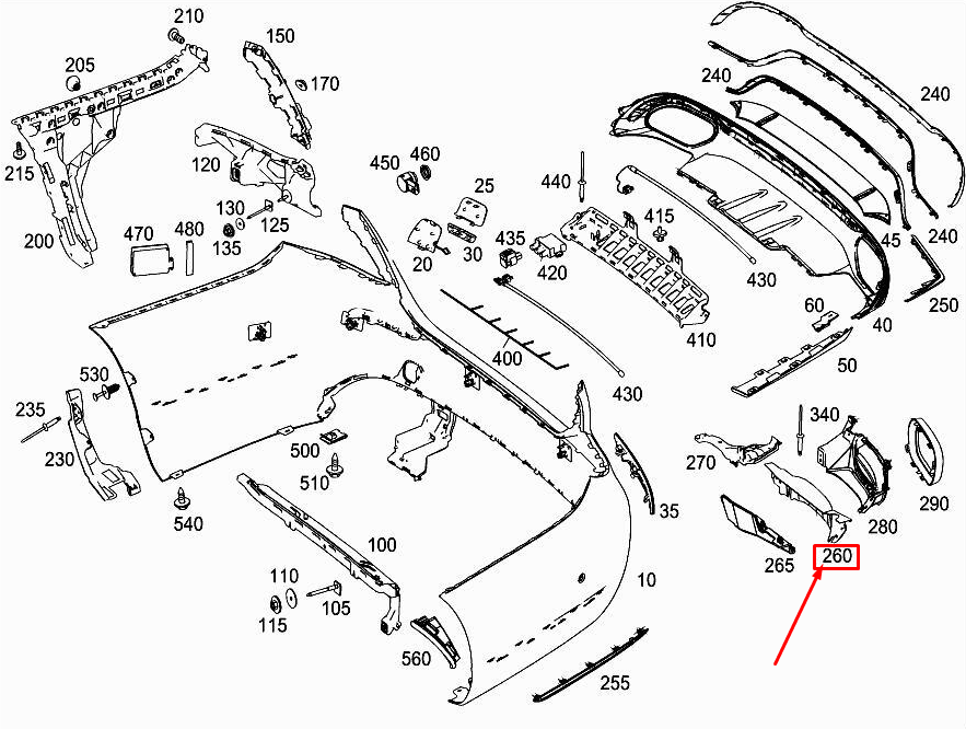 MERCEDES-BENZ E W213 Stoßstangenhalterung hinten links unten A2138856301