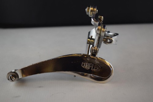 TRIPLEX EXTRA front derailleur clamp on 28,6 mm bottom pull steel chrome 70s NOS - Picture 3 of 8