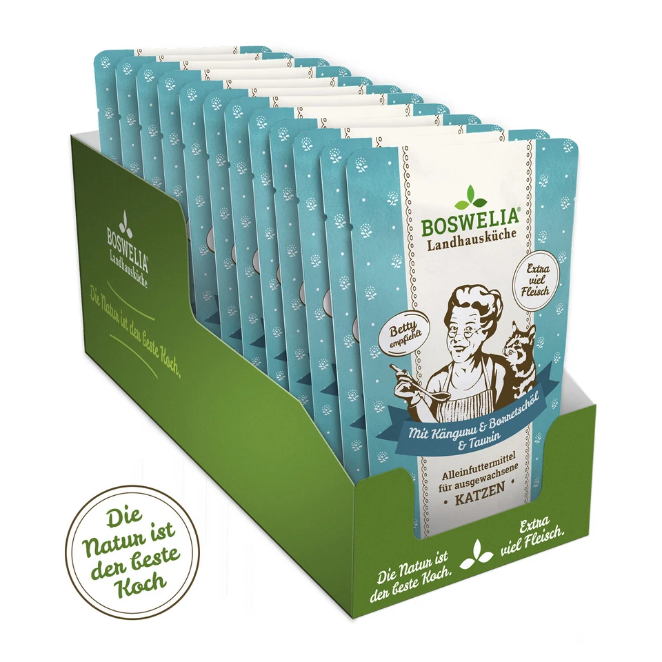 Betty`s Landhausküche Katze Frischebeutel Känguru 12x 100g (17,00€