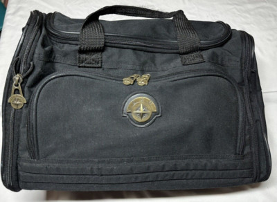 Verdi Black Nautical Star Carry On Overnight Bag Travel Canvas 15''L x 10''H x 7''W