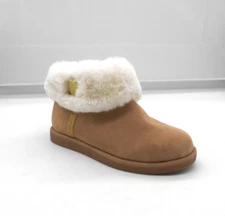 Juicy Couture J-Keera Tan Brown Ankle Shearling Style Boots Size 7.5 M Faux Fur