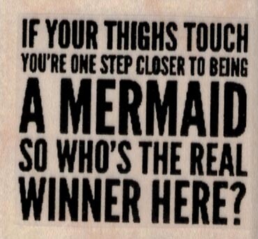 If Your Thighs Touch 2 x 1 3/4'' Rubber Stamp, Word/Phrase Stamp